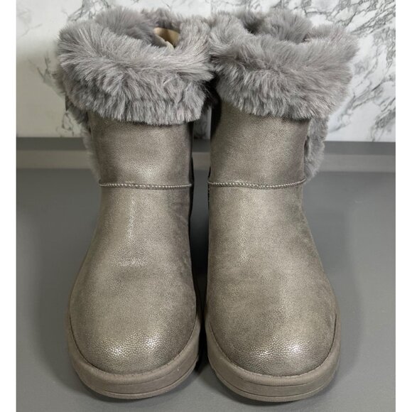Sonoma Goods For Life Alainaa Size 6 girls winter boots Gray Faux Fur-Lined - Picture 1 of 8